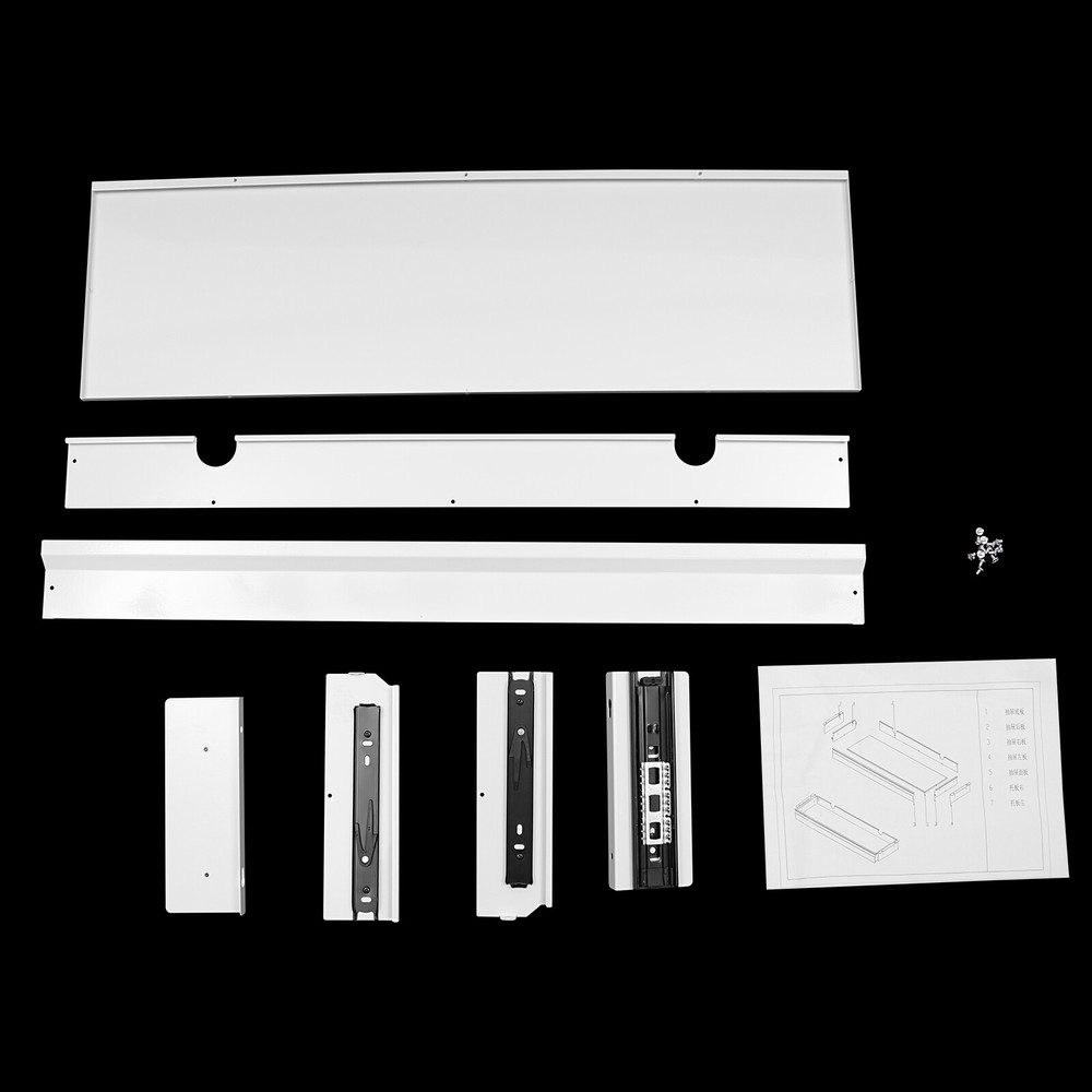 33in White Space Saver Sliding Under Desk Storage Drawer Pull-out Drawer White