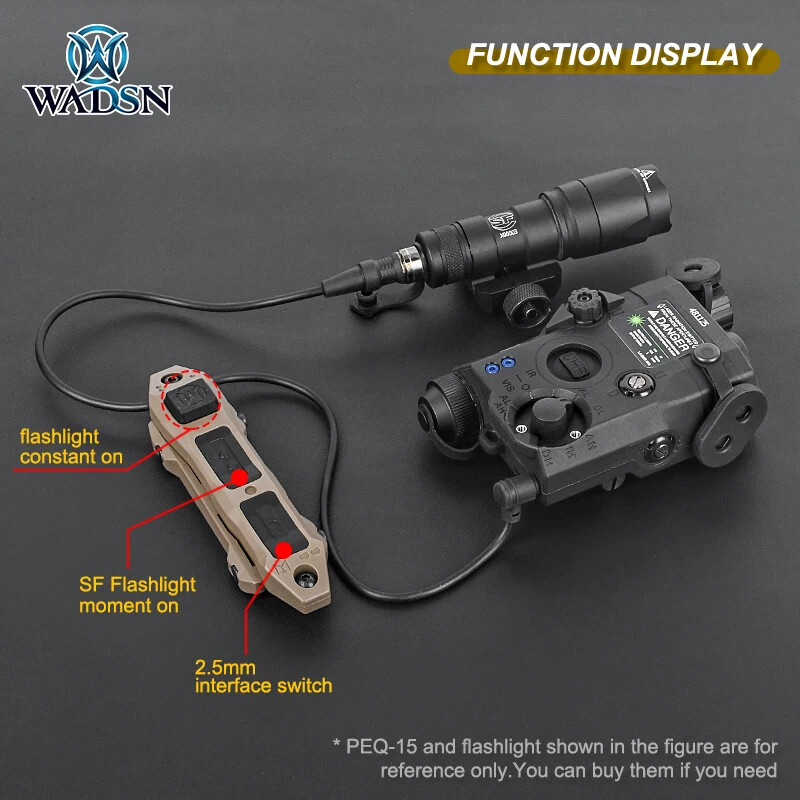 Tactical Pressure Remote Switch Dual Function Button For PEQ DBAL Laser Light