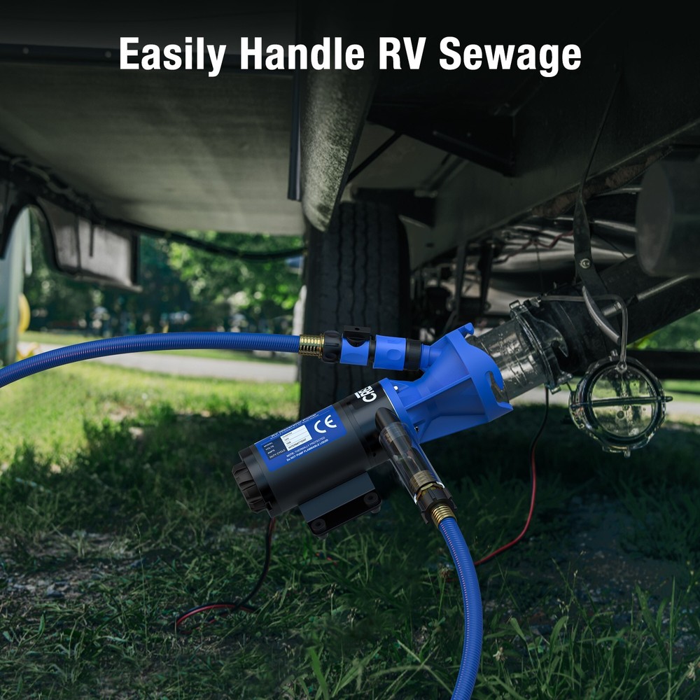 RV Macerator Pump 12V 12GPM Heavy-Duty Self-Priming Macerator Pump for RV