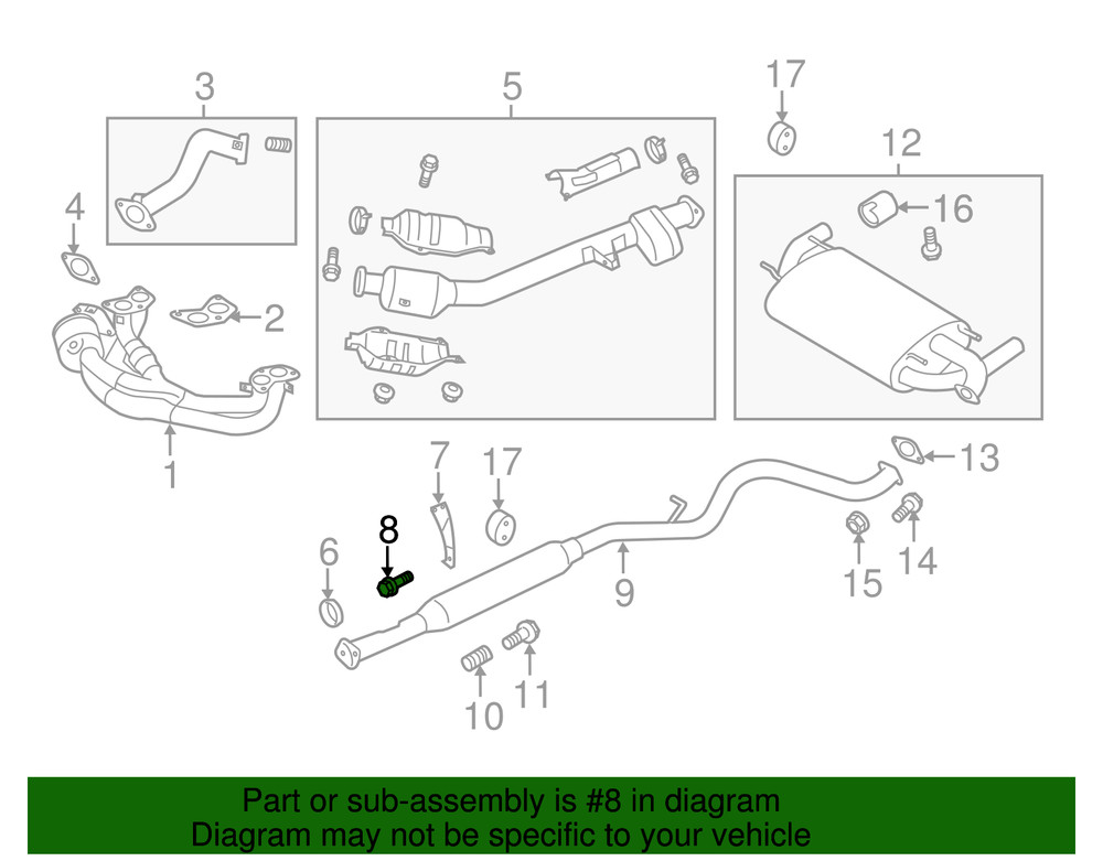 Genuine Subaru Converter & Pipe Front Bolt 901250076