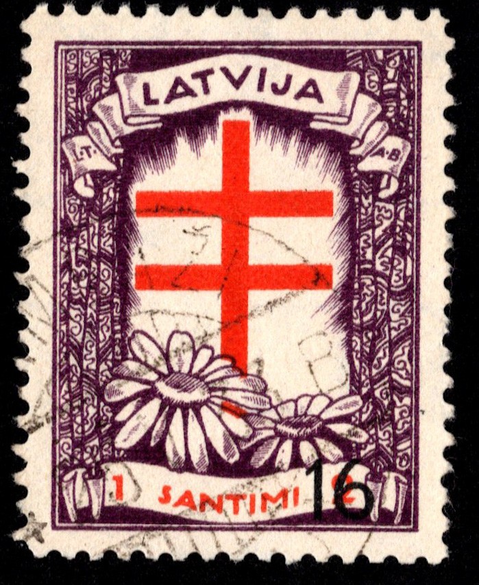 Latvia Scott B73 Used.