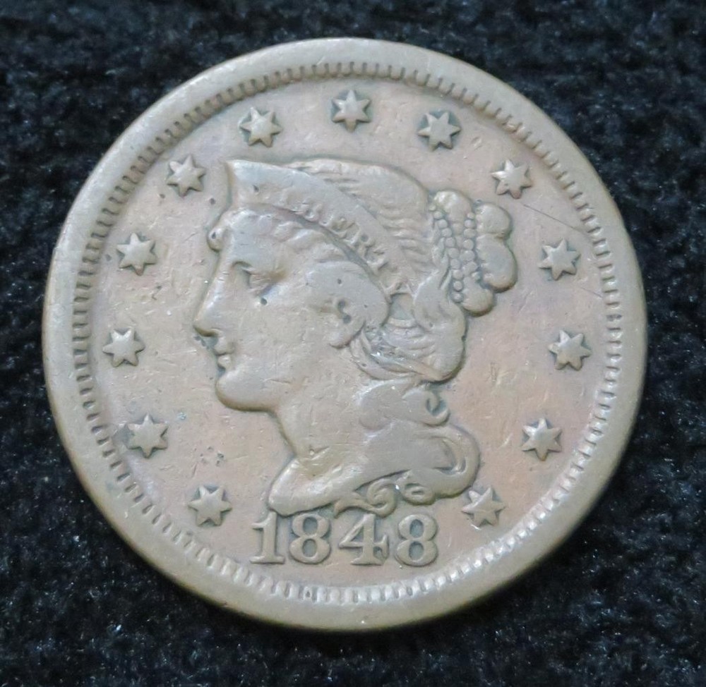 1848 Large Cent * Nice Eye Appeal * Possible Double Date * 5877