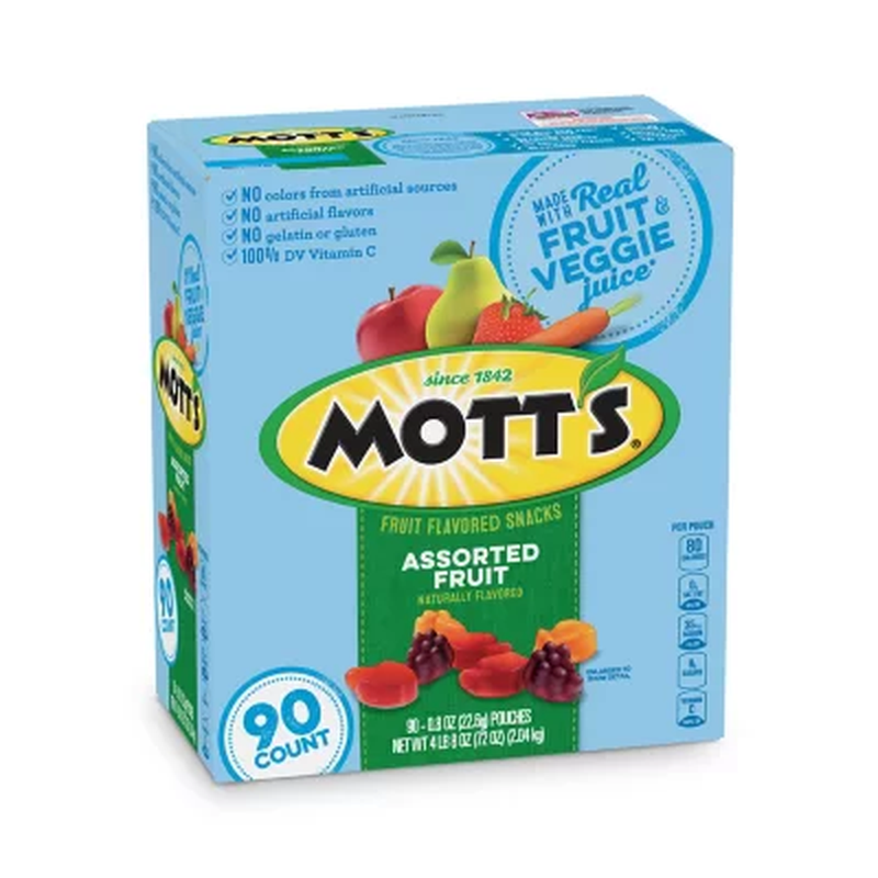 Mott's Assorted Fruit Flavored Snacks - 0.8 oz., 90 Pack