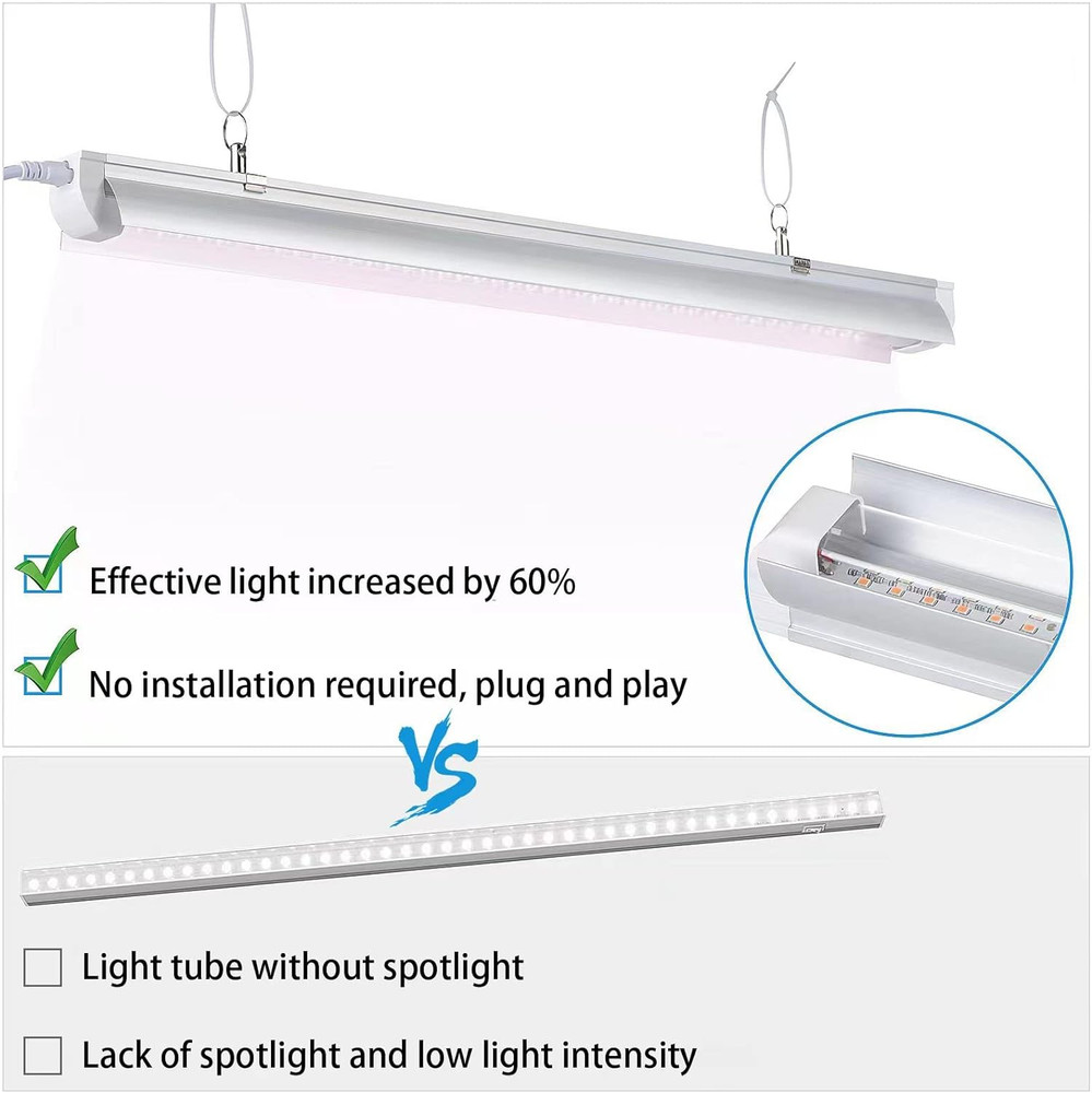 Super Bright 4FT Full Spectrum LED Grow Light for Indoor Plants - 4-Pack