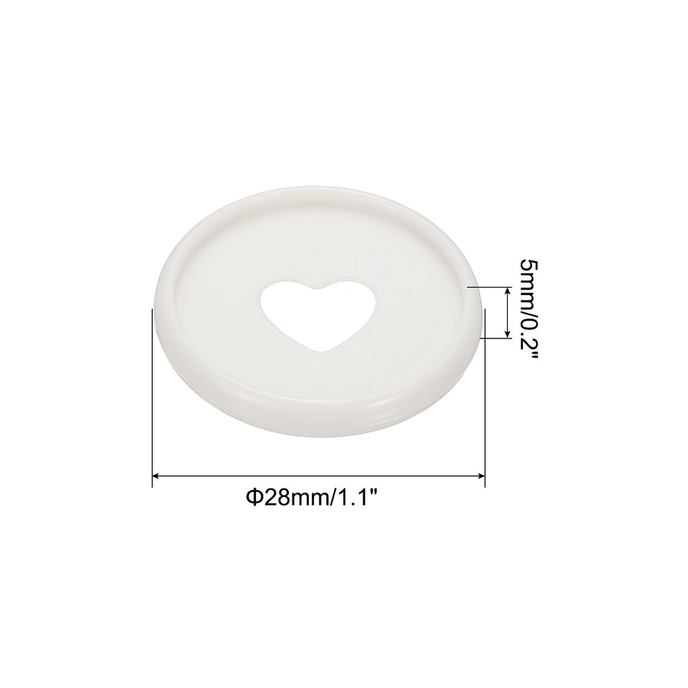 28mm Plastic Book Binding Discs, 11 Pack Expansion Discs Heart, White