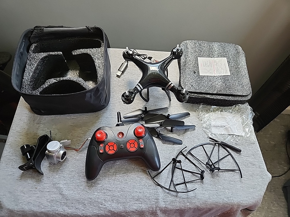 KY101 Drone With Camera, Remote and Case- UNTESTED