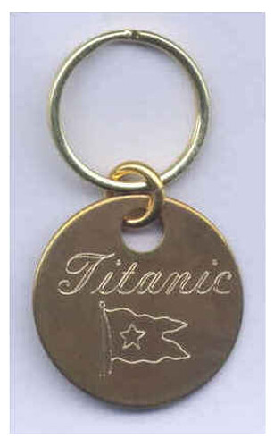 Solid Brass Keyring Titanic Novelty Engraved Locker Tag Keyring