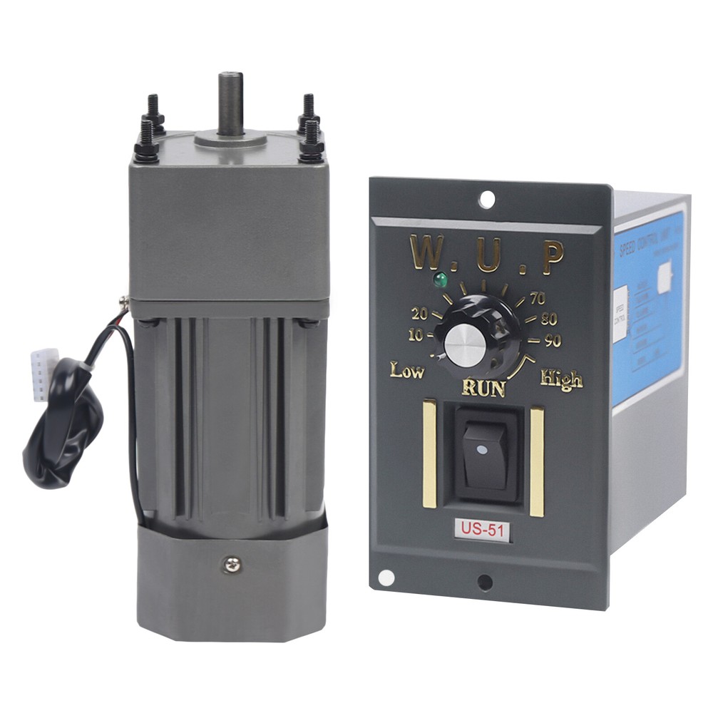 120W 1:30 Single-shase Gear Motor Electric Motor Variable Speed Controller 110V