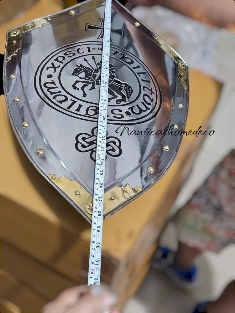 Medieval Templar Knight Shield-Crusader Shield for Decor Display Shield Gift