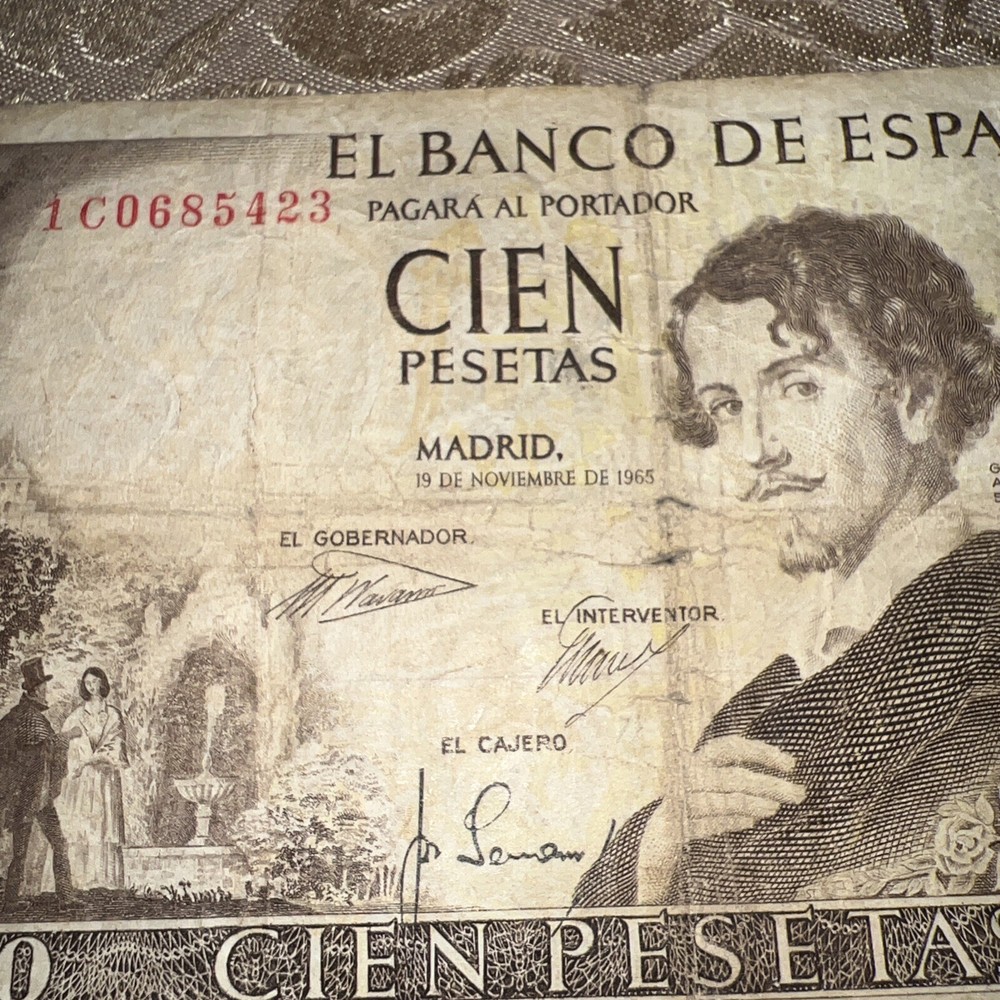 1965 Spain 100 pesetas 2 Notes November 1965