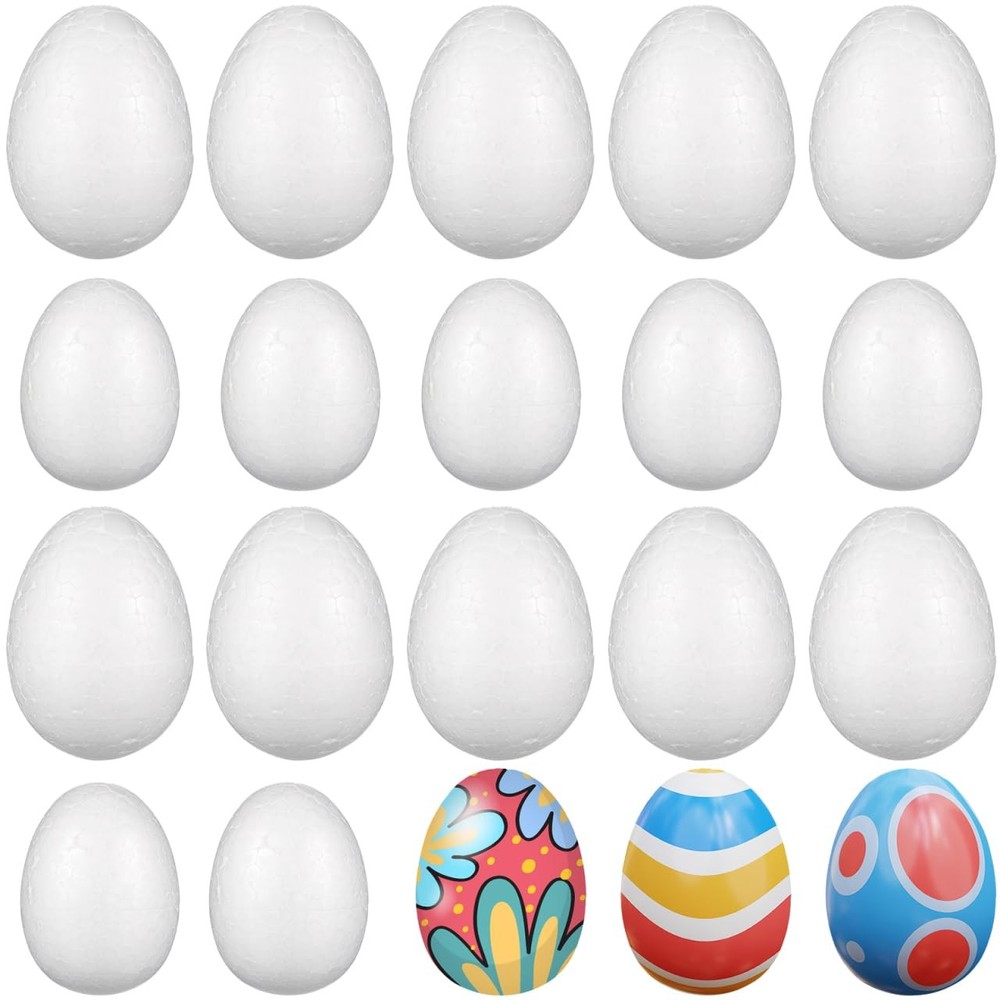 40 Pcs Foam Easter Eggs for Crafts - 6cm & 8cm Blank - Paintable Polystyrene ...