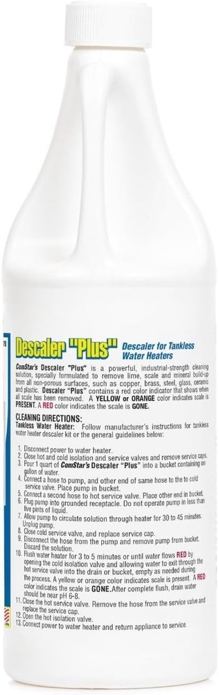 ComStar Descaler Plus, 1 Quart cleans tankless heaters & restores flow