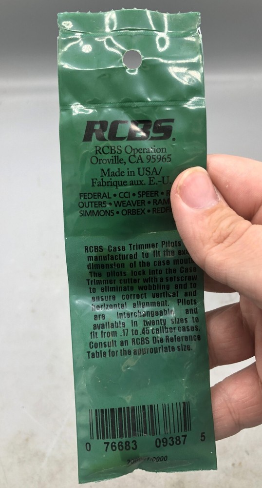 RCBS Rotary Case Trimmer Pilot .33 Caliber 09387