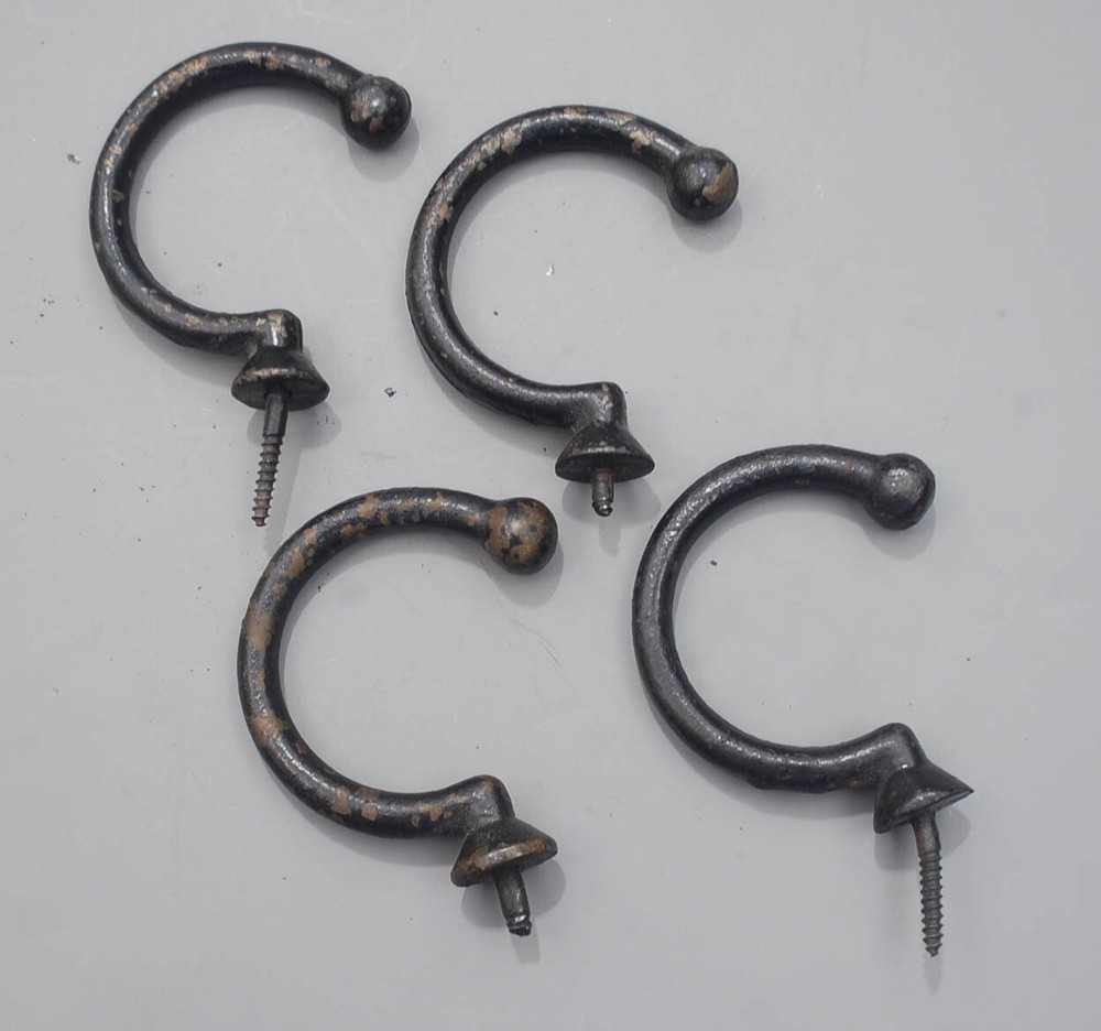 Four enameled under-rail bridge hooks