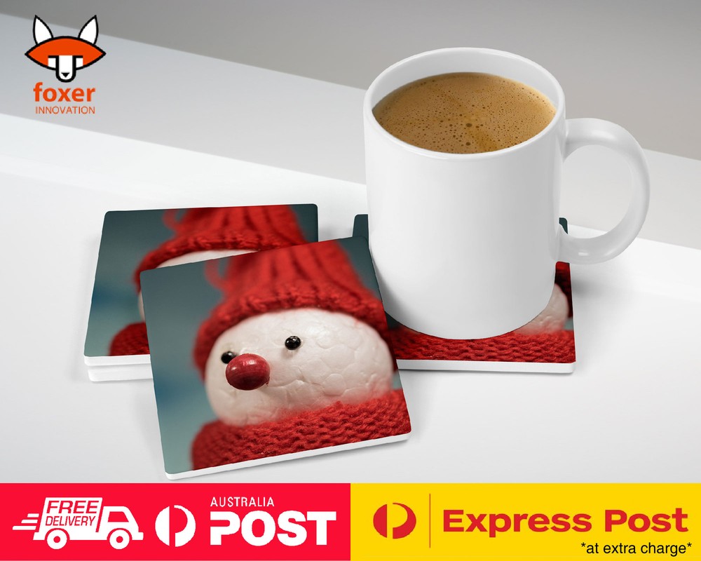 COASTER COFFEE DRINKING MAT|WINTER CHRISTMAS SNOWMAN #2