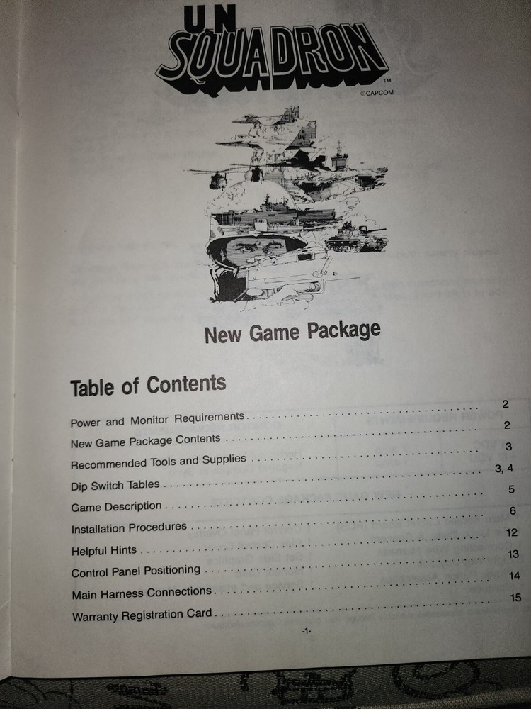 U N Squadron Manual Capcom Arcade