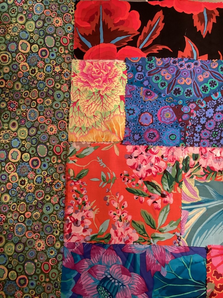 Kaffe Fassett strips, squares, & scraps