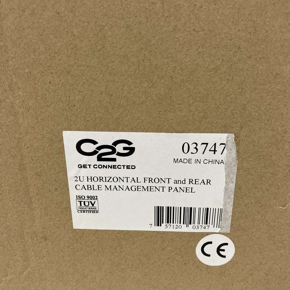 2 PACK BUNDLE - C2G 03747 2U HORIZONTAL Front And Rear CABLE MANAGEMENT PANEL