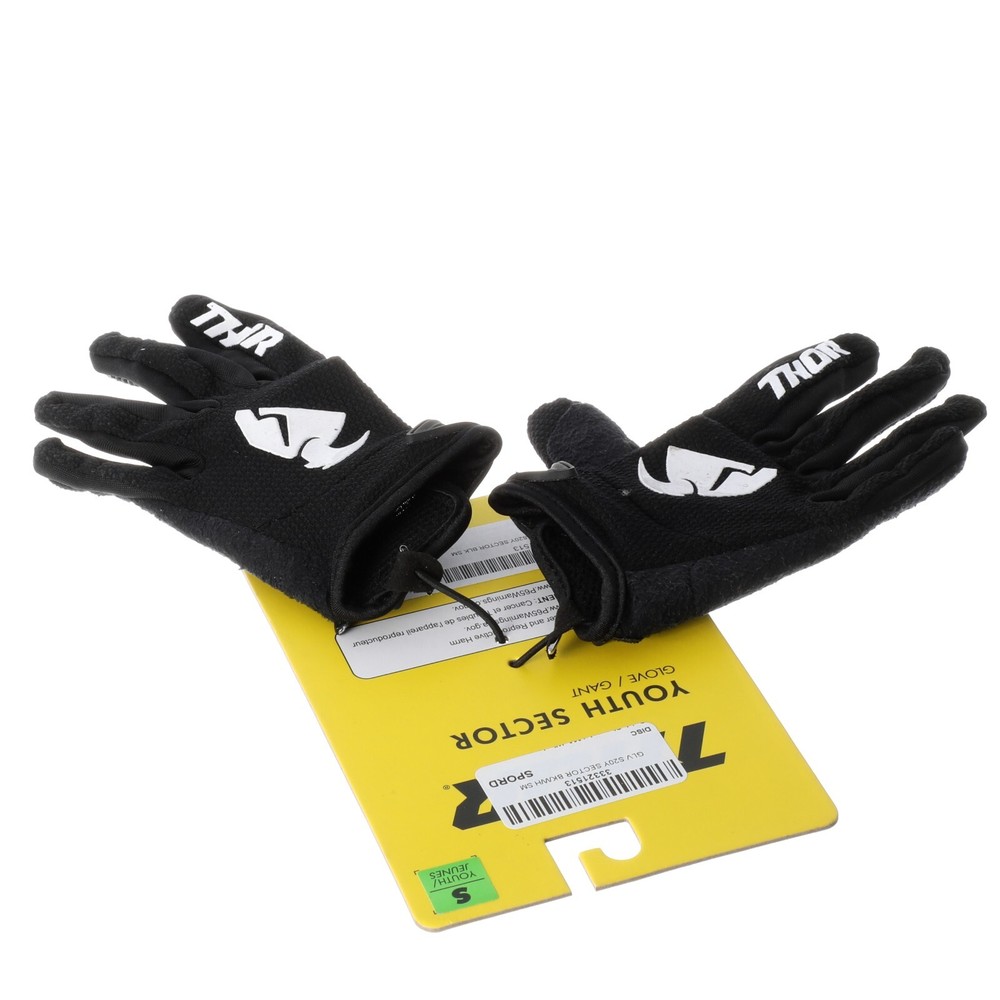 Thor Youth Black Sector Gloves Small