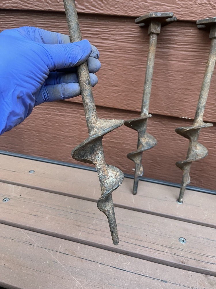 Antique Set Of Four 12” Post Hole Digger Bits