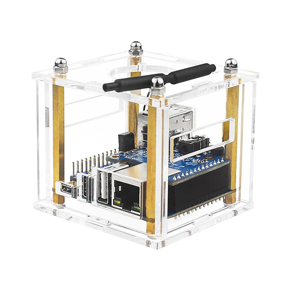 Acrylic Enclosure Clear Protective Shell Case Cooling Fan for Orange Pi Zero 3