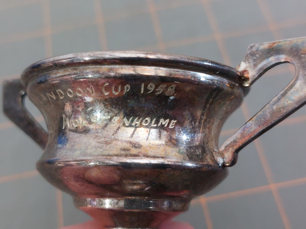 1958 Calandoon Cup Engraved Personalized vintage silver plate trophy