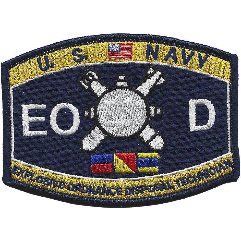 4.5" NAVY EOD EXPLOSIVE ORDNANCE DISPOSAL RATE  EMBROIDERED PATCH