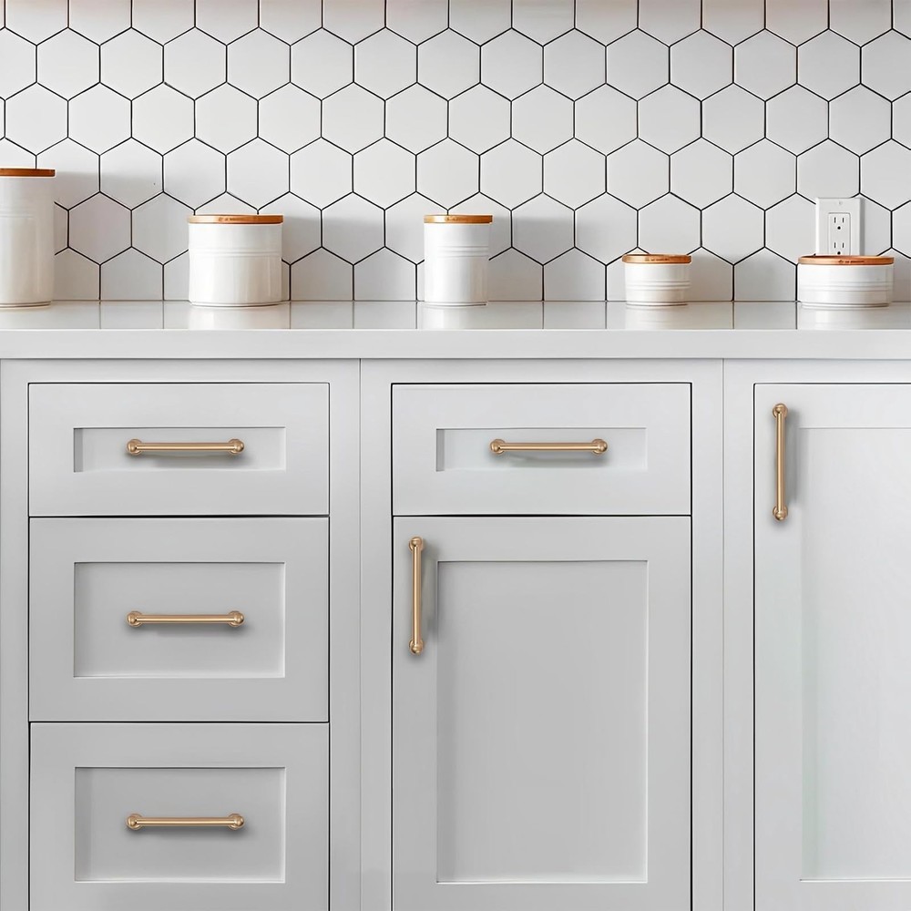 KHTUMEWARE 10 Pack 3in Honey Bronze Cabinet Pulls Solid Brass Heavy-Duty Kitchen