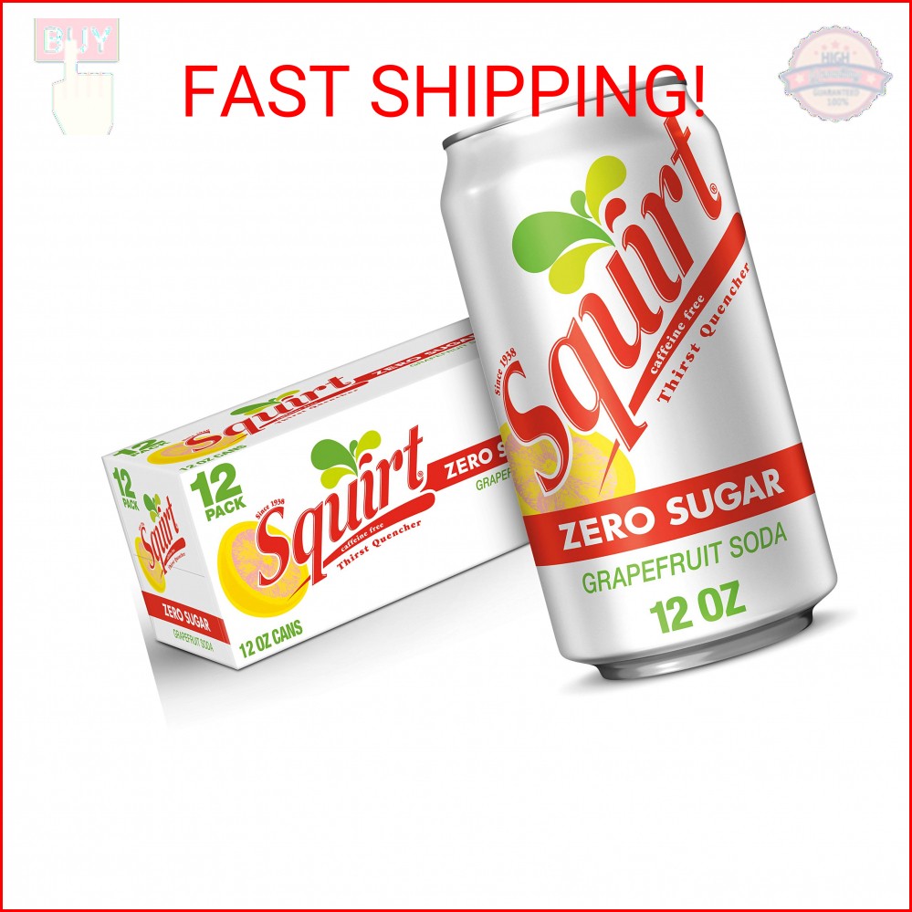Squirt Zero Sugar Grapefruit Soda, 12 fl oz cans, 12 pack