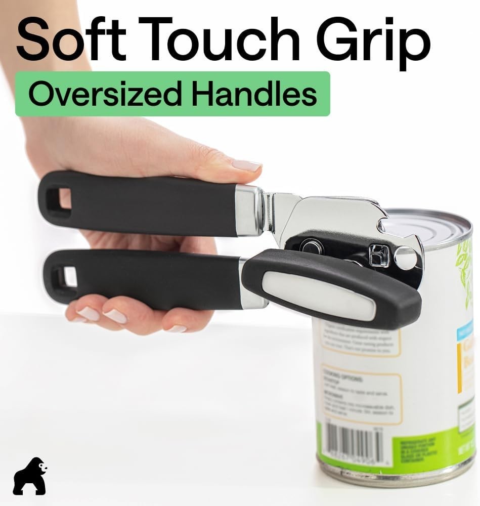 Multi-Functional Black Stainless Steel Can and Bottle Opener with Smooth Edge