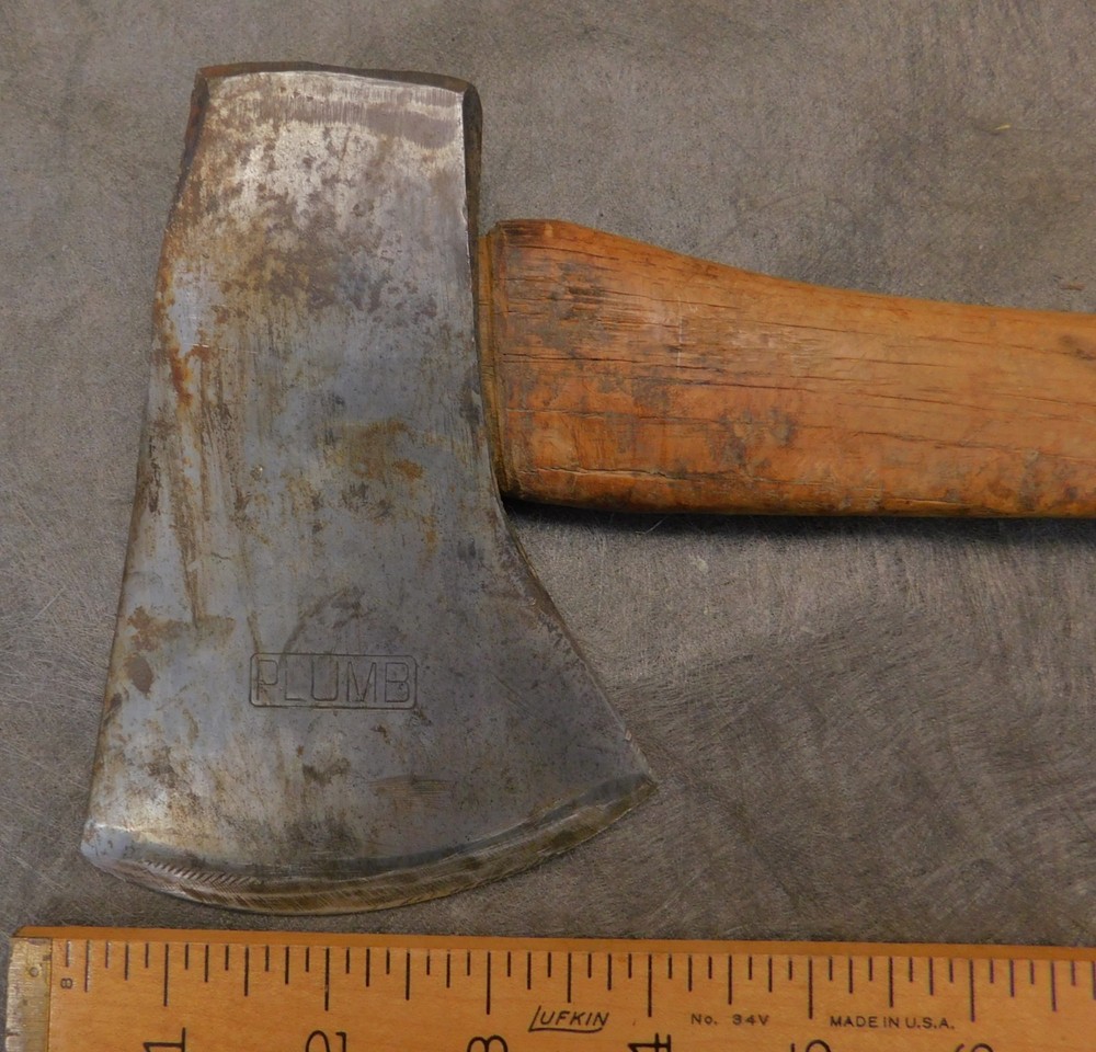 Plumb National Pattern 25" Camp Axe / Hatchet 6" Head / 4" Blade Vintage Tool