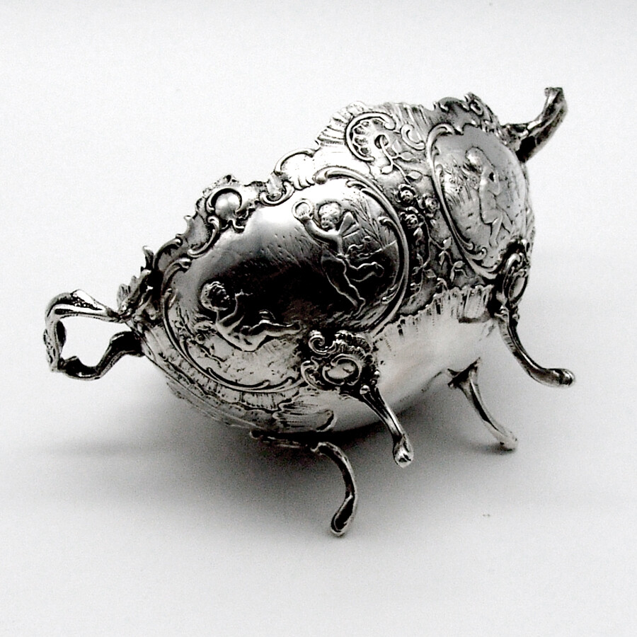 Hanau Baroque Scroll Bowl Cherub Scenes 800 Silver Germany
