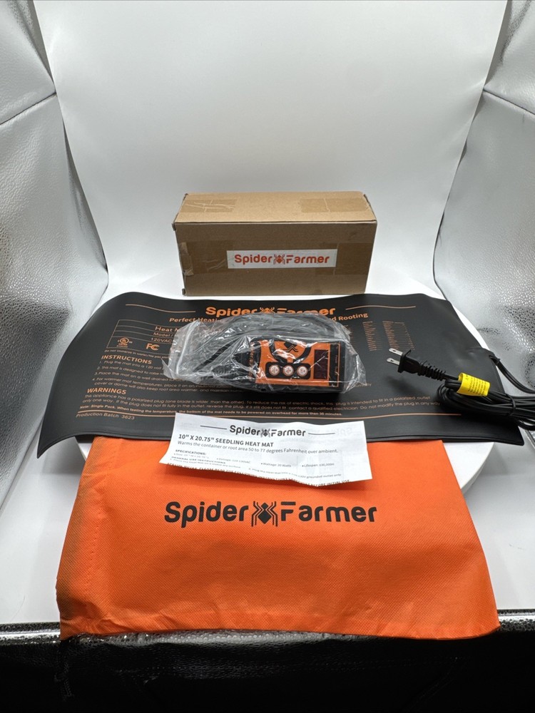 Spider Farmer Seedling Heat Mat 10"x20.75" with Built-in Temperature Controller