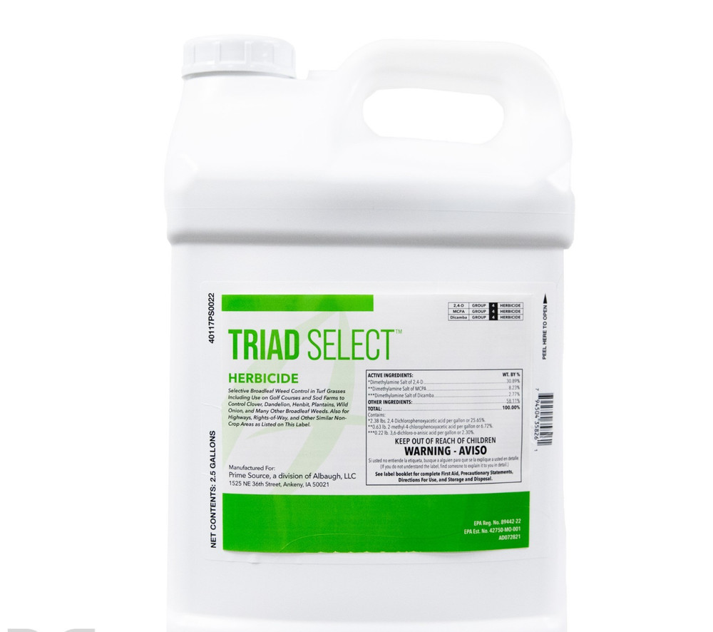 Prime Source Triad Select Herbicide Broadleaf Weeds & Weed Grasses 2.5Gallon