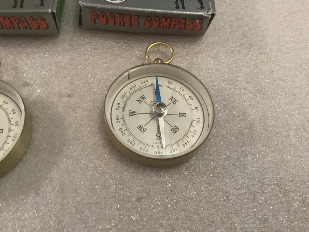 2 VINTAGE POCKET COMPASSES