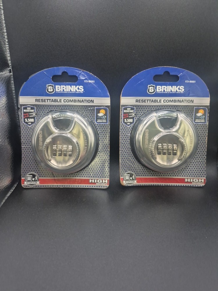 (2)  BRINKS 173-80051 Combination lock, Steel 80mm Resettable Lock High Security