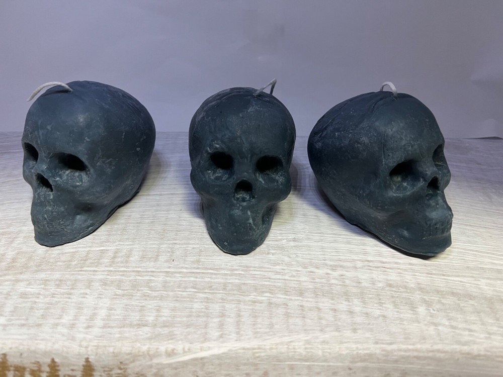 Halloween skull candle decoration