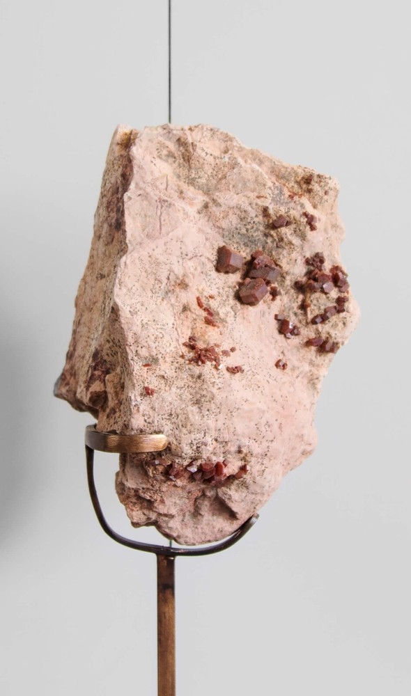 Vanadinite Mineral - Crystal On Bronze, 255mm