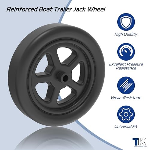 2000lbs 8" Trailer Jack Swivel Caster Replacement with Upgraded Spoked Black