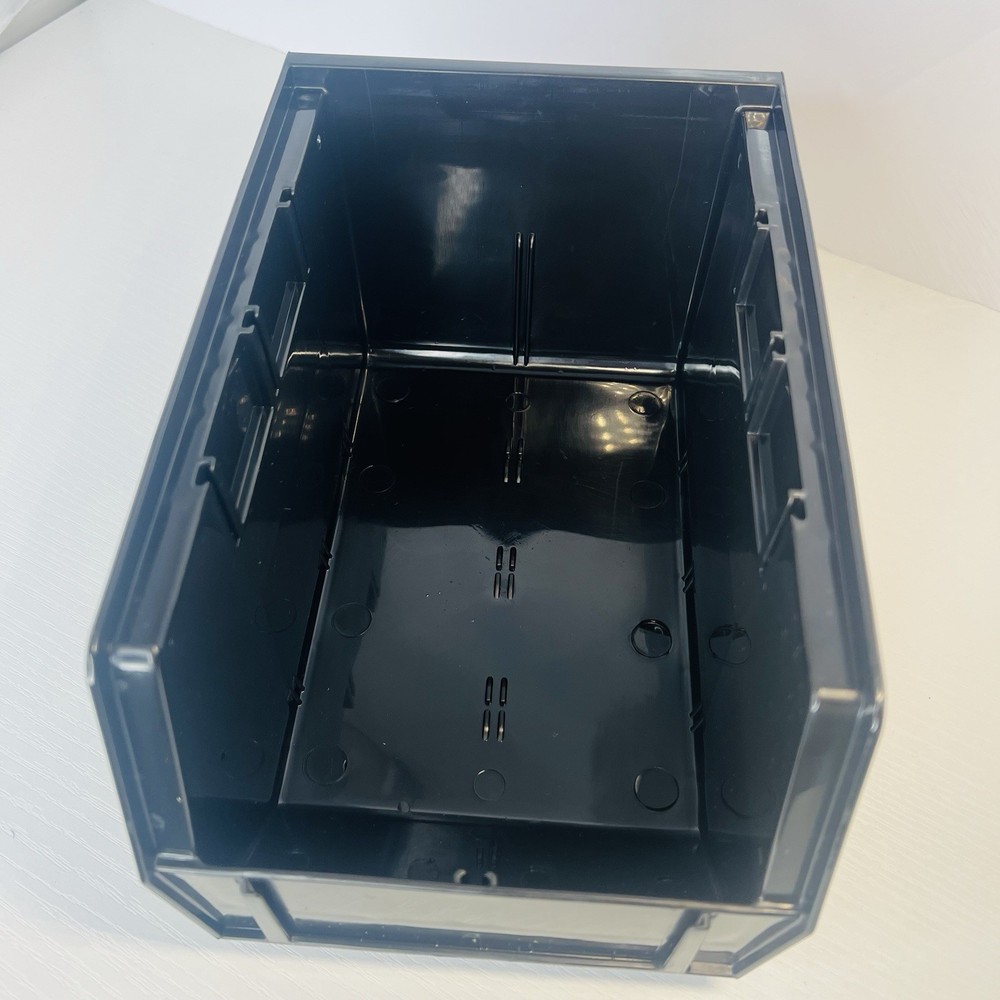 Uline Plastic Stackable Bins - 9 1⁄2” x 6” x 5" Black Storage Container New