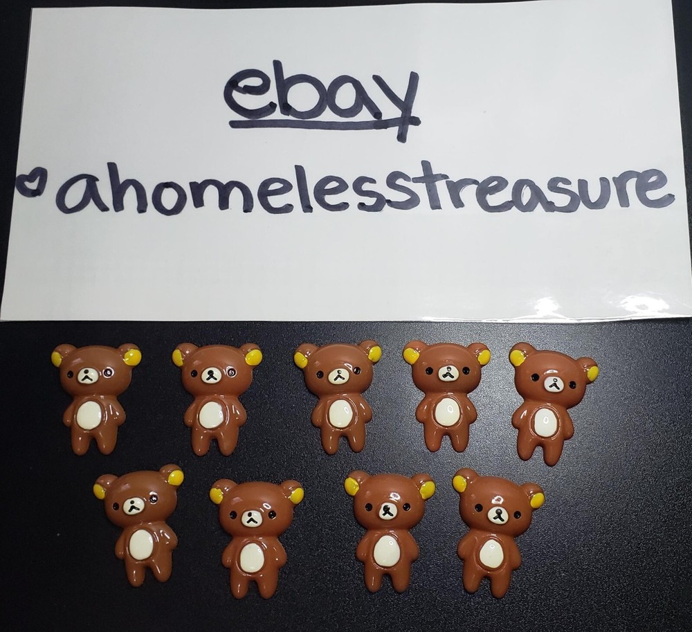 9 PCS DIY Rilakkuma Resin Cabochon Kawaii Flatback