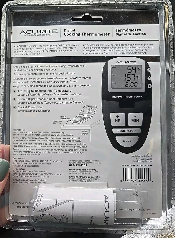 ACURITE DIGITAL COOKING THERMOMETER SET NEW SEALED INSTANT READOUT