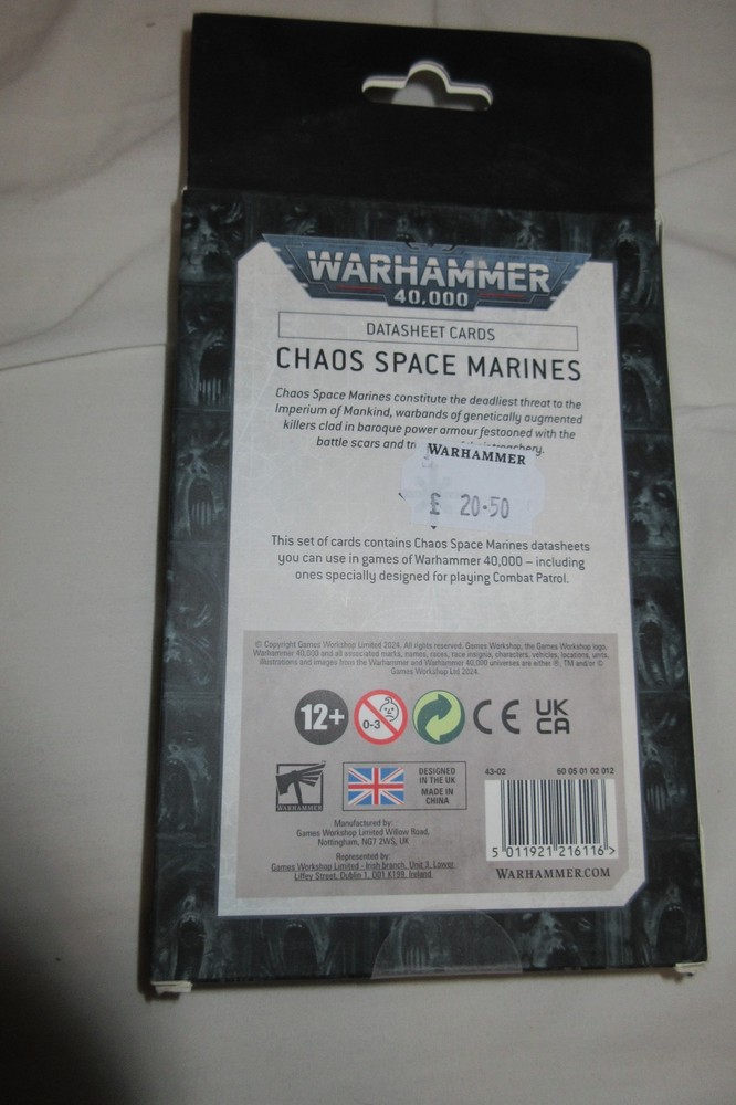 Warhammer 40K: Chaos Space Marines Datasheet Cards