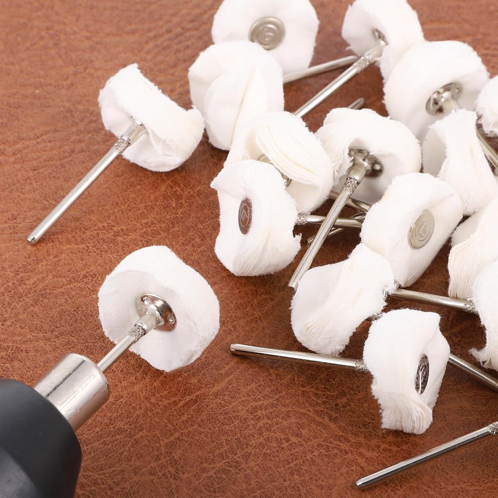 20pcs White Cotton Buffing Wheels for Rotary Tools - Fine Grit, Versatile Pol...