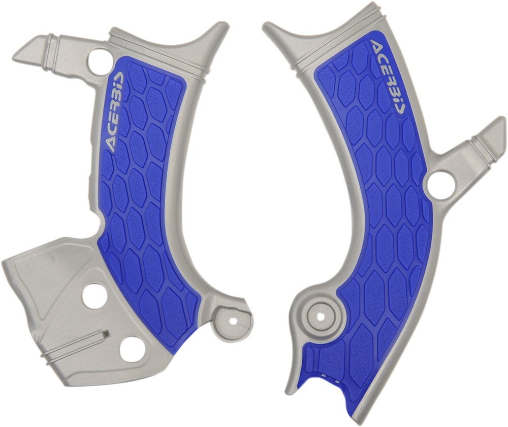 Acerbis X-Grip Silver/Blue Frame Guards (2689411404)