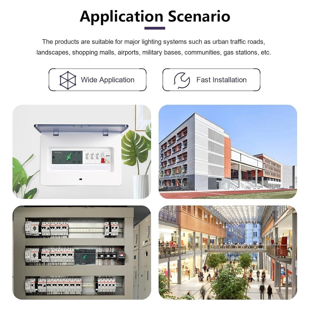 100 Amp Automatic Transfer Switch - 220V Dual Power Selector for Home & Office