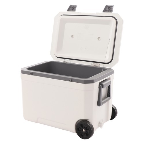45L Wheeled Insulated Cooler Box with Pull Handle for Camping Picnic Beach
