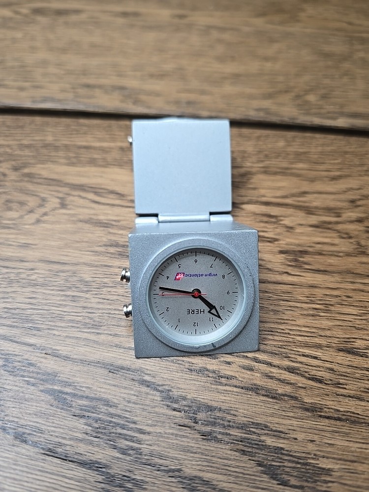 Virgin Atlantic Vintage Here There Rotating Cube Desk Clock NOT WORKING