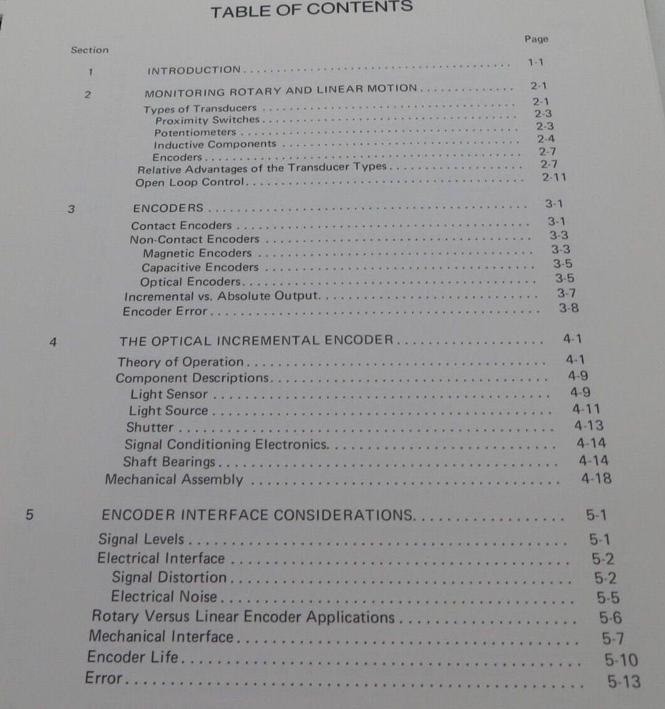 Techniques For Digitizing Rotary and Linear Motion 1976 Dynamics Research Corp.