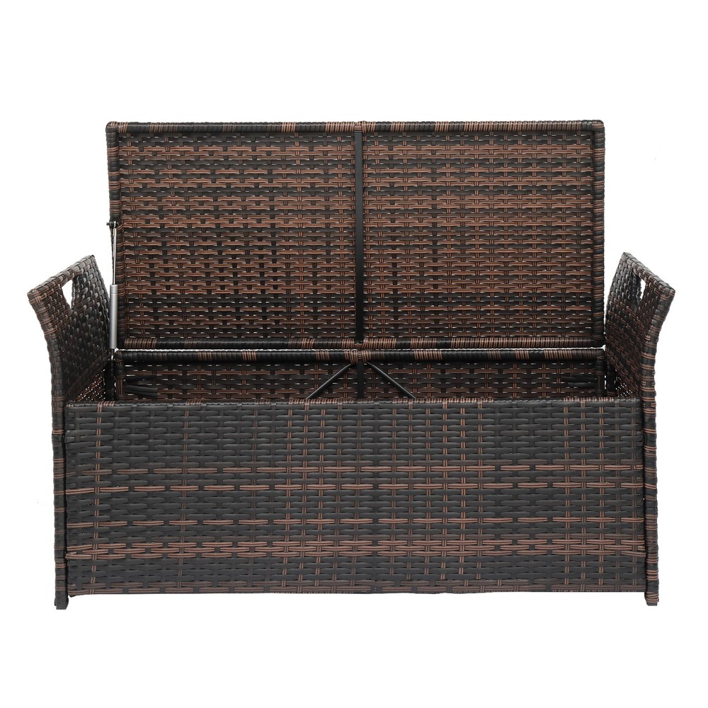 106*52*46cm Iron Frame Can Accommodate Brown Gradient Footstool Rattan Locker
